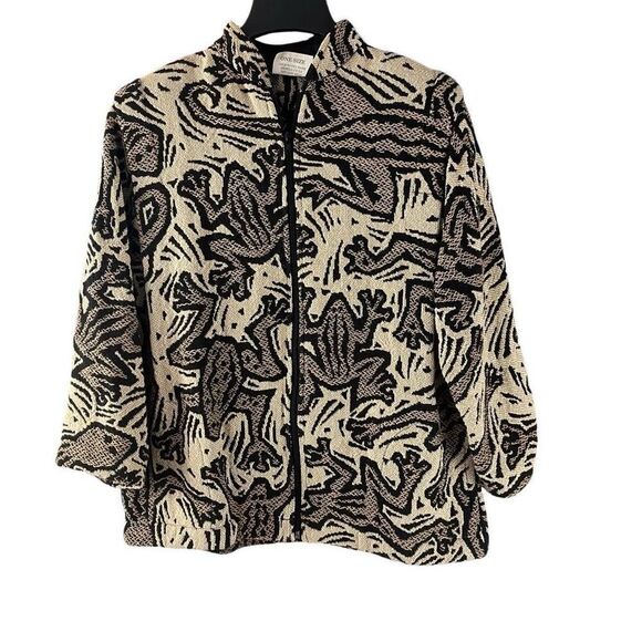 Maxson Tapestri Vintage Full Zip Frog Gecko Jacket One Size Cotton USA - Picture 1 of 7